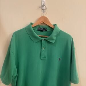 Polo Ralph Lauren Mens 3XB Big Green Purple Pony Golf Shirt Cotton Preppy Read